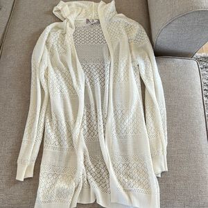 White open cardigan sweater